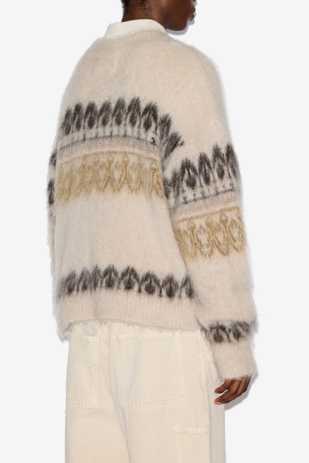 뒬리(dullyh) 아티 패턴 모헤어 스웨터 - 카키색 옷감 - Man - 5