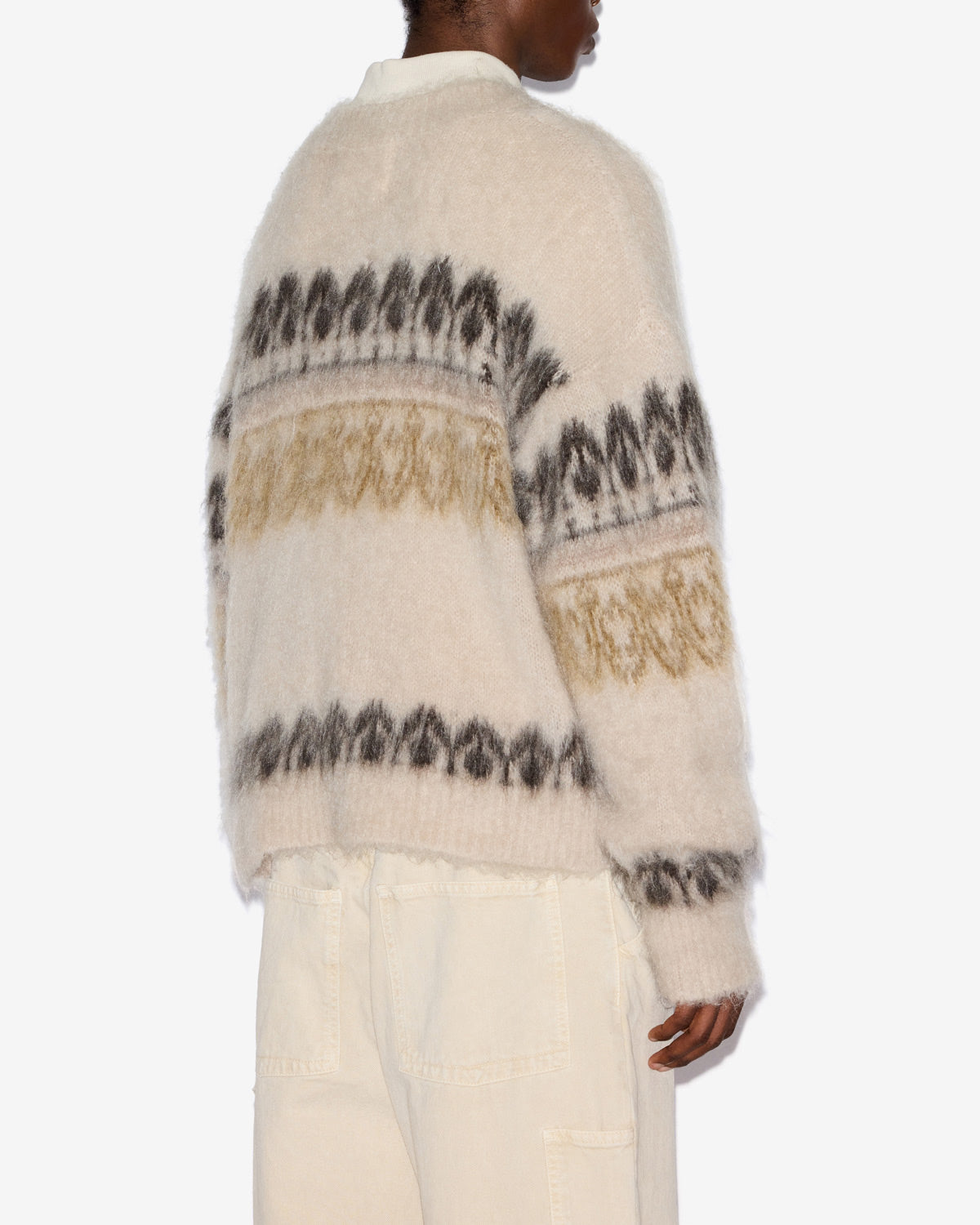 Maglione dullyh in mohair con motivi arty - Cachi - Man - 4