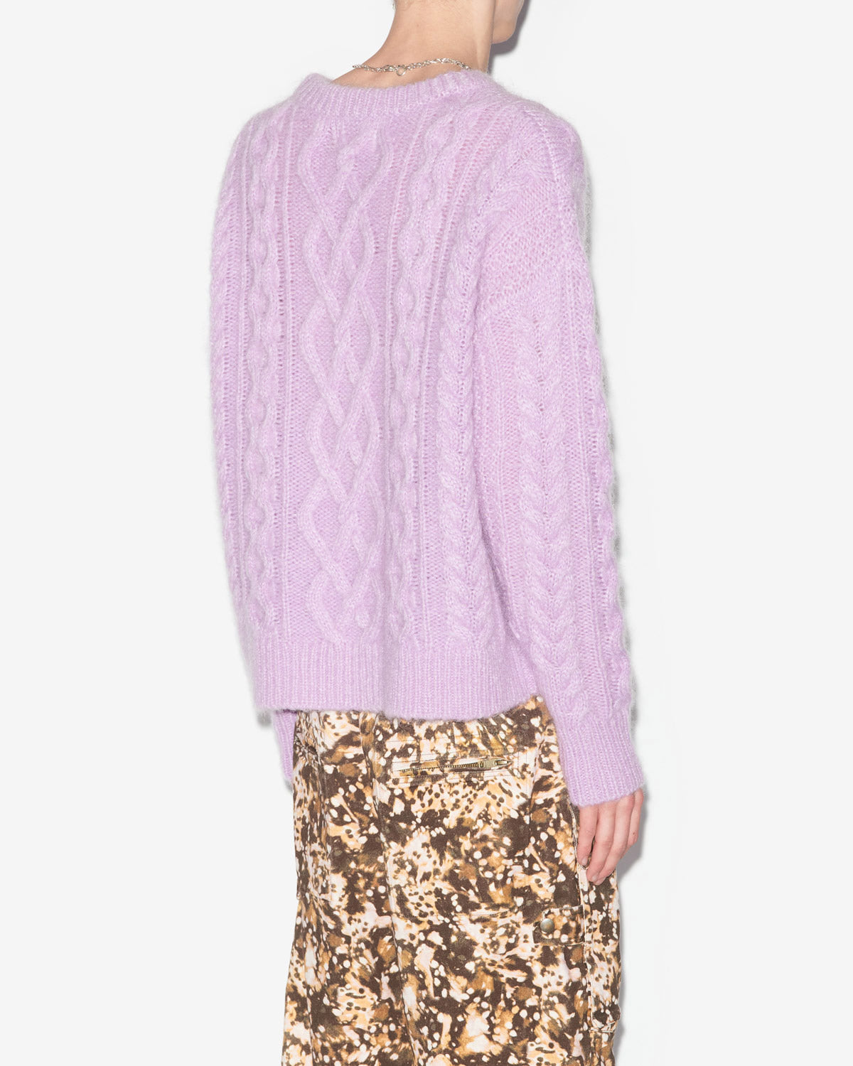 에릭(erick) 플레인 꽈배기 니트 스웨터 - Lavender - Man - 4