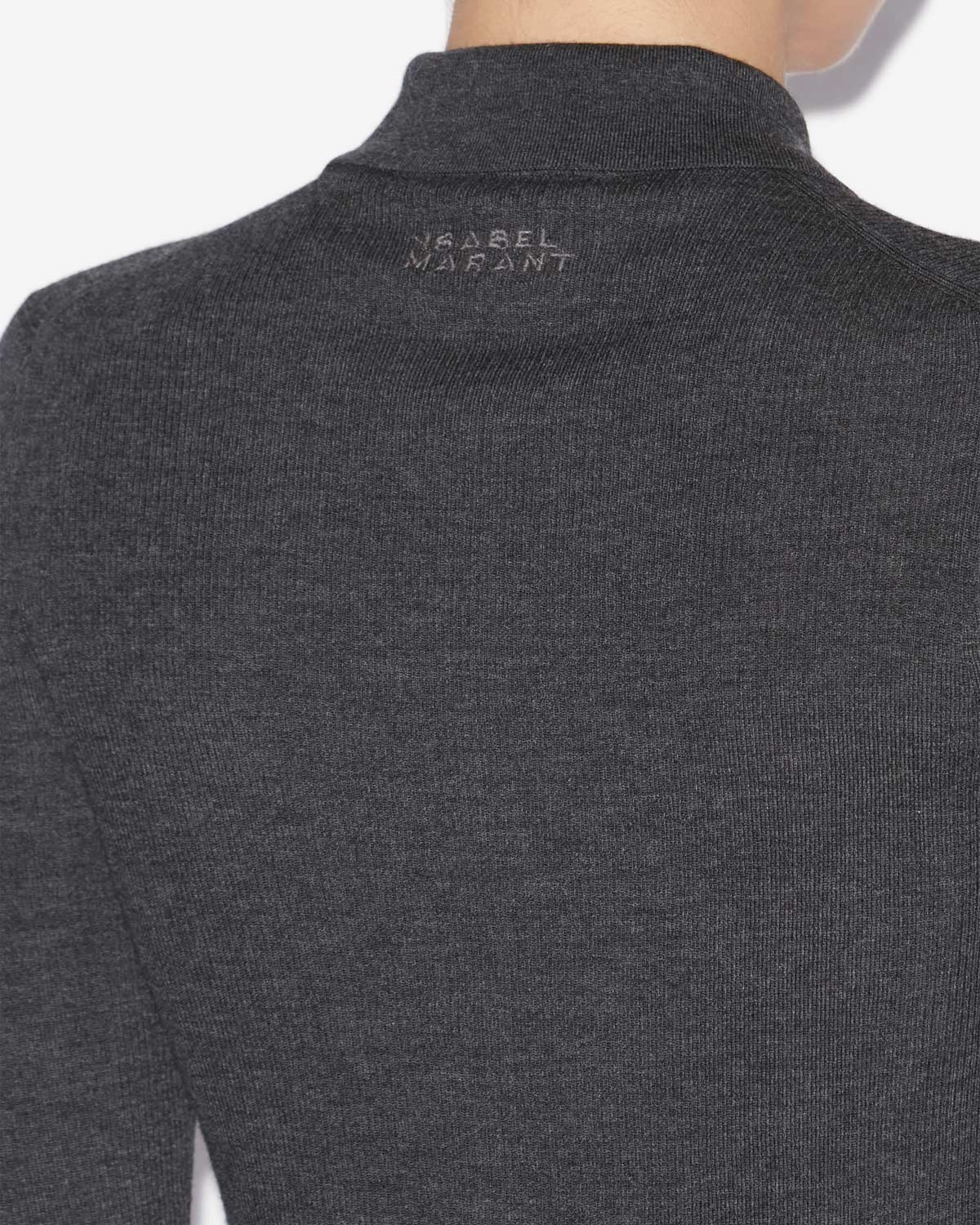 Maglione elvira in lana merino con bottoni e collo a camicia - Anthracite - Woman - 2