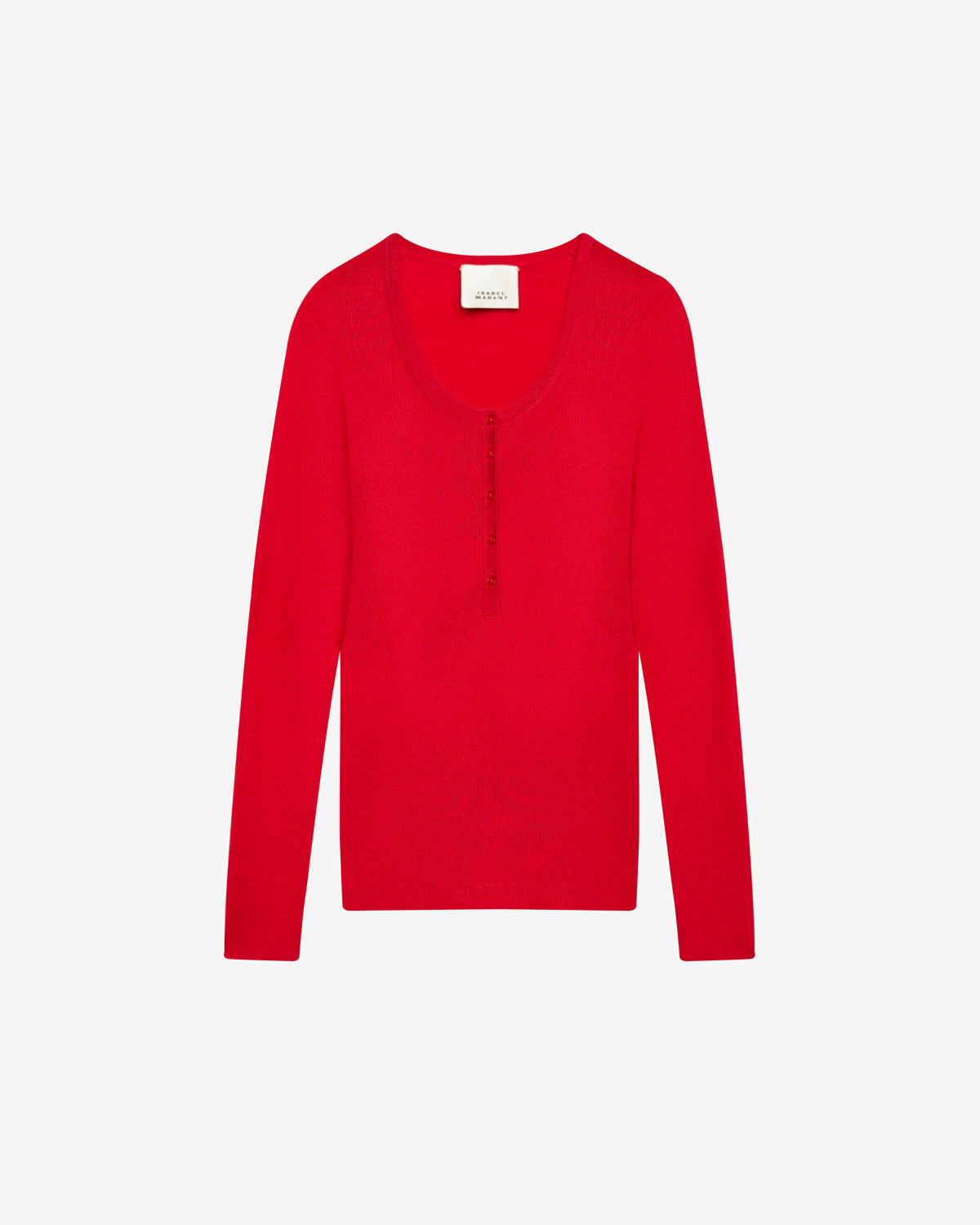 Estine buttoned merinos wool sweater - Poppy red - Woman - 5
