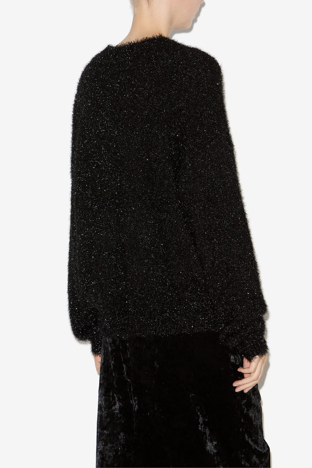 Sayers loose-fitting sweater in textured knit - Black - Woman - 5