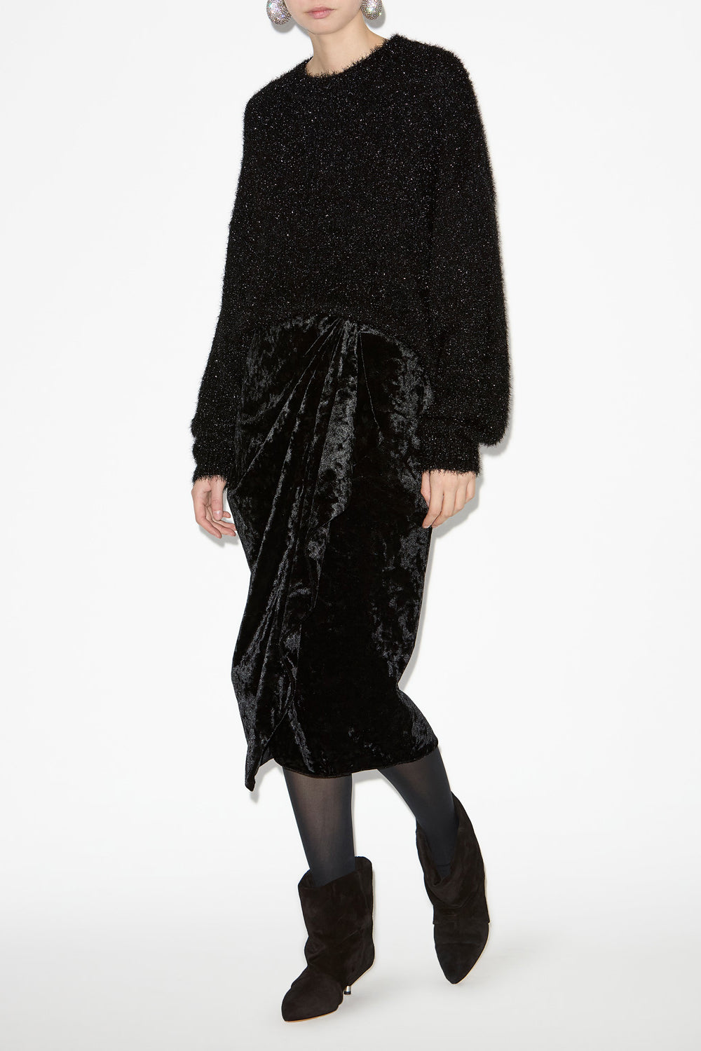 Sayers loose-fitting sweater in textured knit - Black - Woman - 2