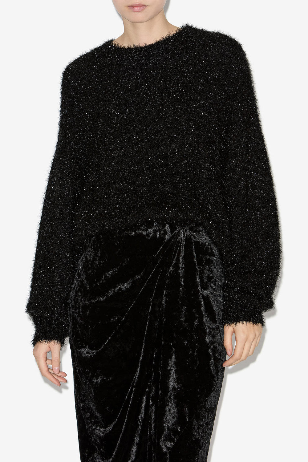 Sayers loose-fitting sweater in textured knit - Black - Woman - 4