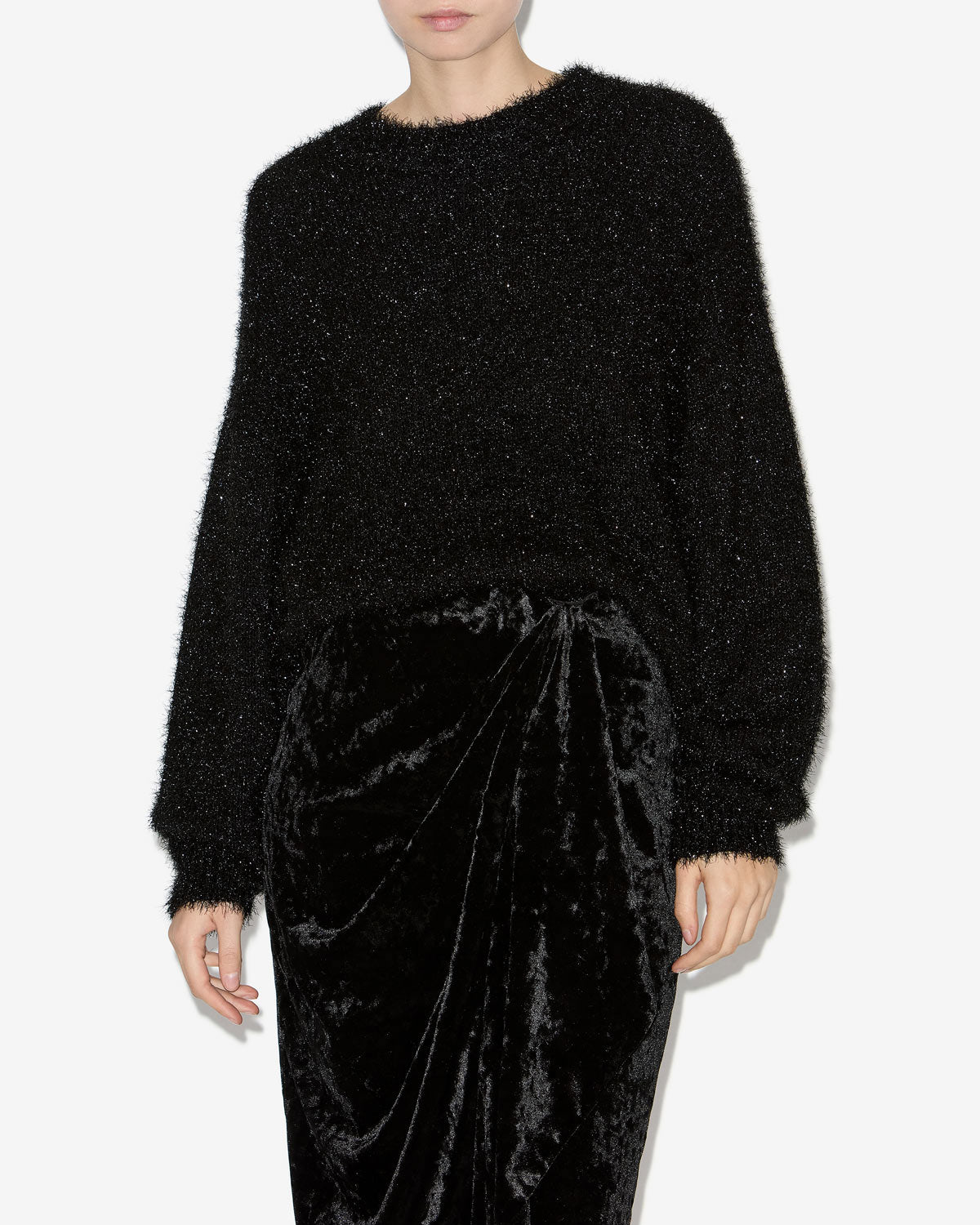 Sayers loose-fitting sweater in textured knit - Black - Woman - 3