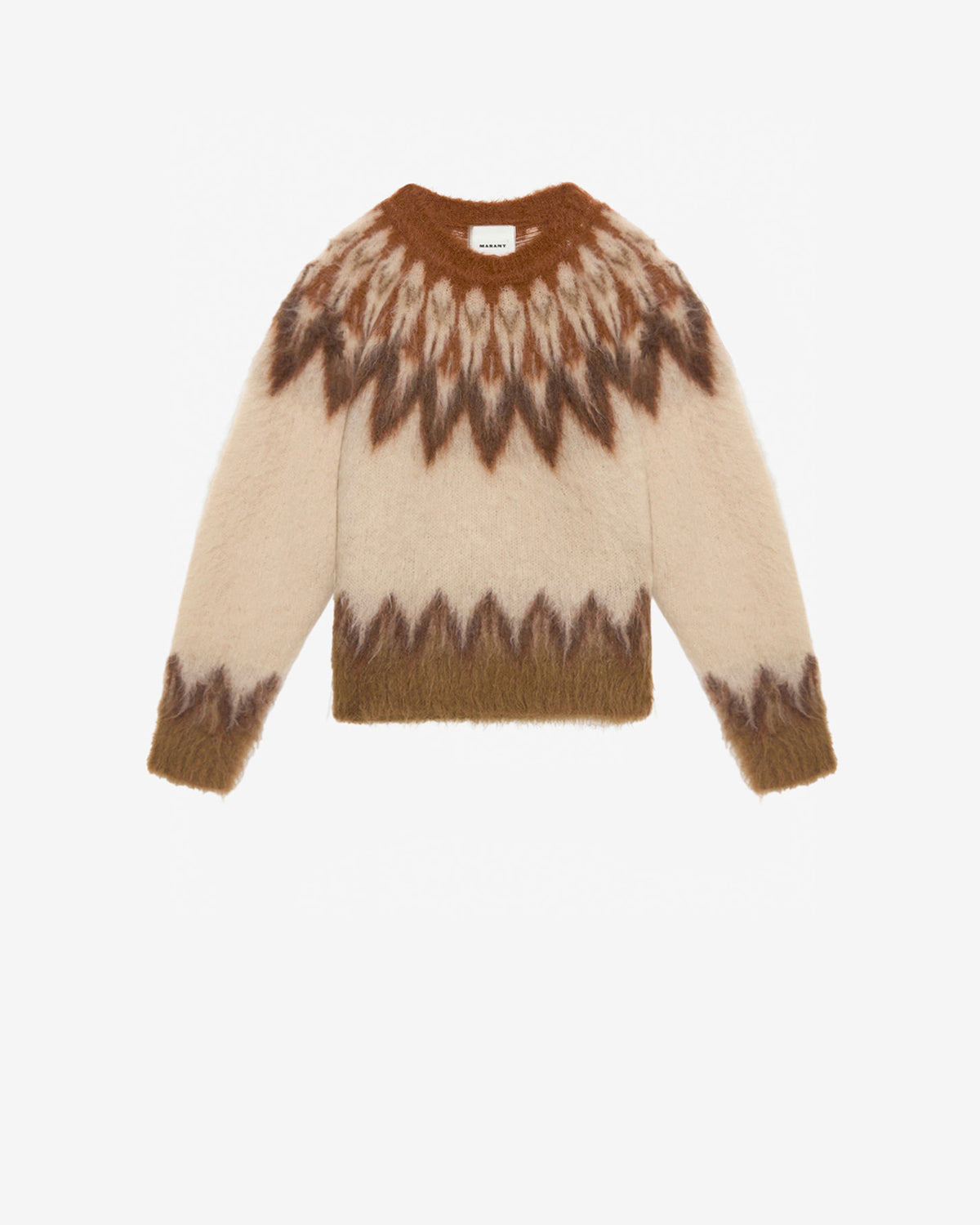 Nicolas mohair fair isle pattern sweater - Orange - Man - 5