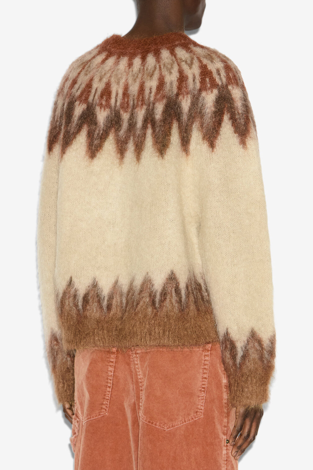 Nicolas mohair fair isle pattern sweater - Orange - Man - 5
