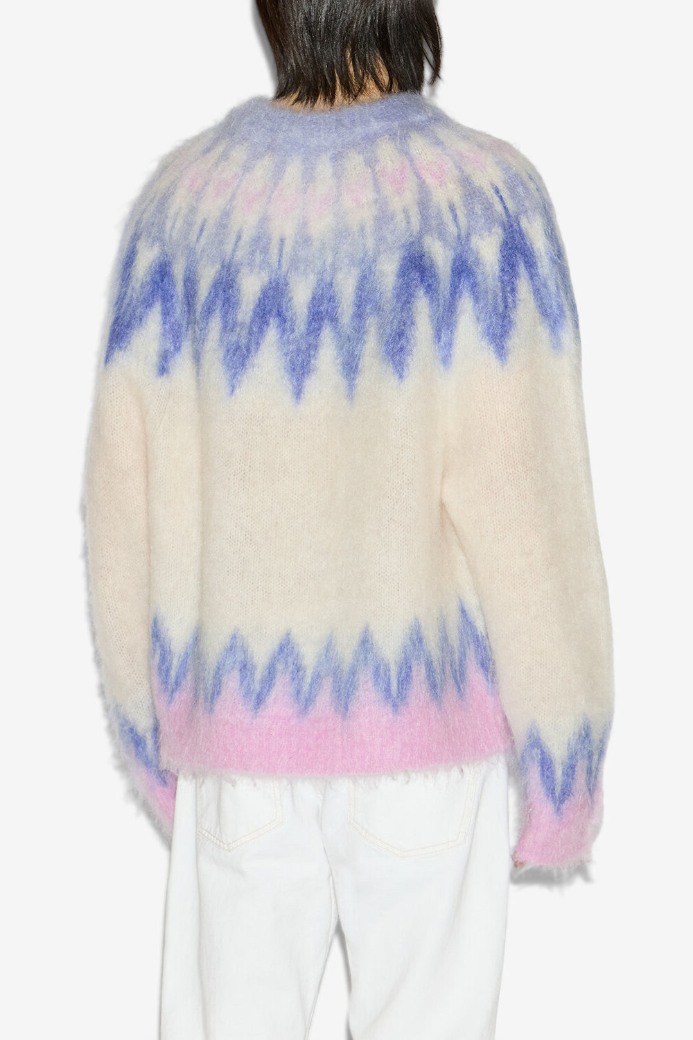 Nicolas mohair fair isle pattern sweater - Blue - Man - 5