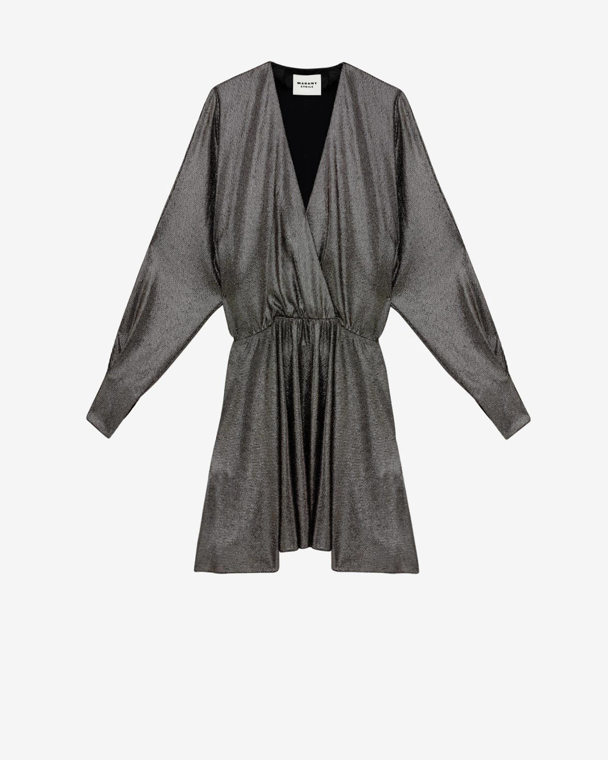 Alexane short draped metallic dress - Metallic black - Woman - 5