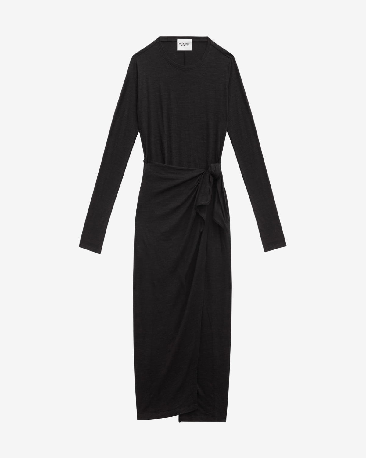 Lisy draped dress in plain-colored jersey - Black - Woman - 4