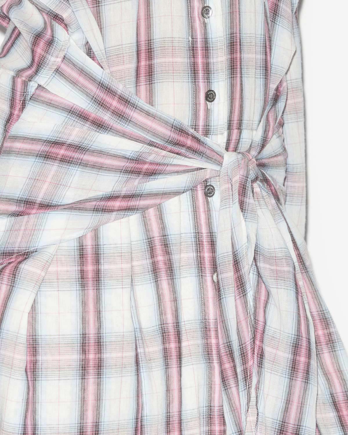 Abito a camicia nesly in voile di cotone a quadri - Ecru-pink - Woman - 2