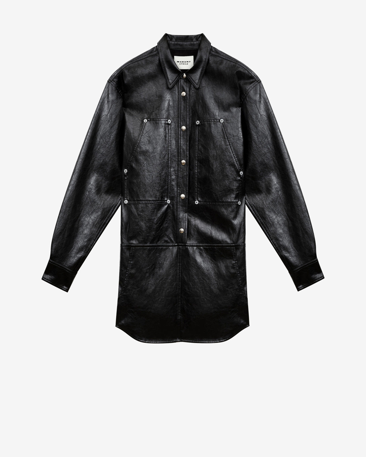 Ayali short leather style shirt dress - Black - Woman - 5