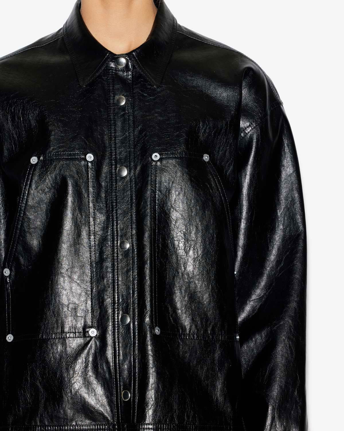 Ayali short leather style shirt dress - Black - Woman - 2