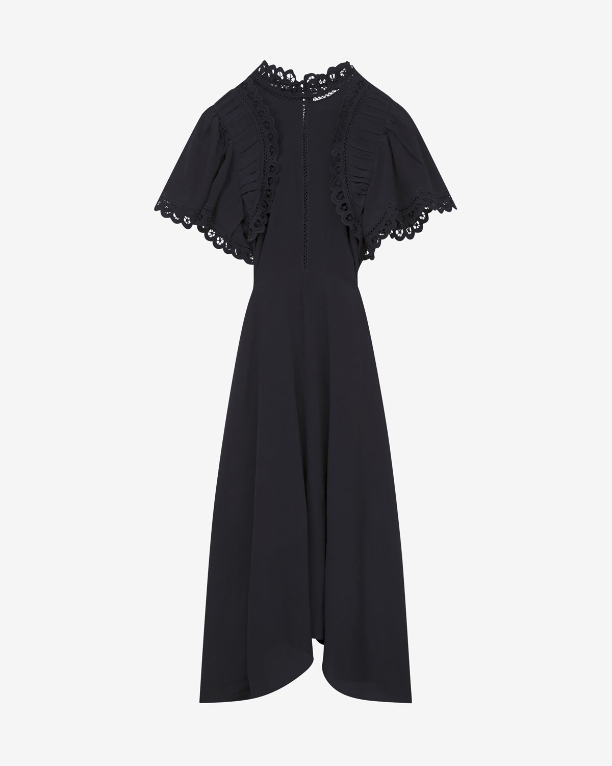 엘리디아(elidia) 플레인 크레이프 잉글리쉬 자수 드레스 - 검은색 - Woman - 5