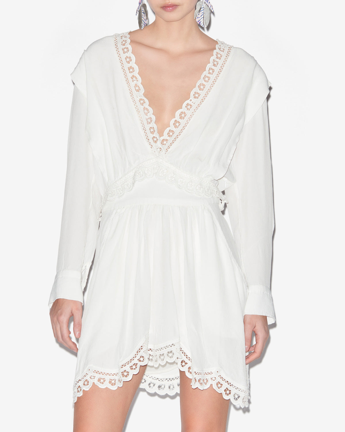 Felie short dress with english embroidery - White - Woman - 3