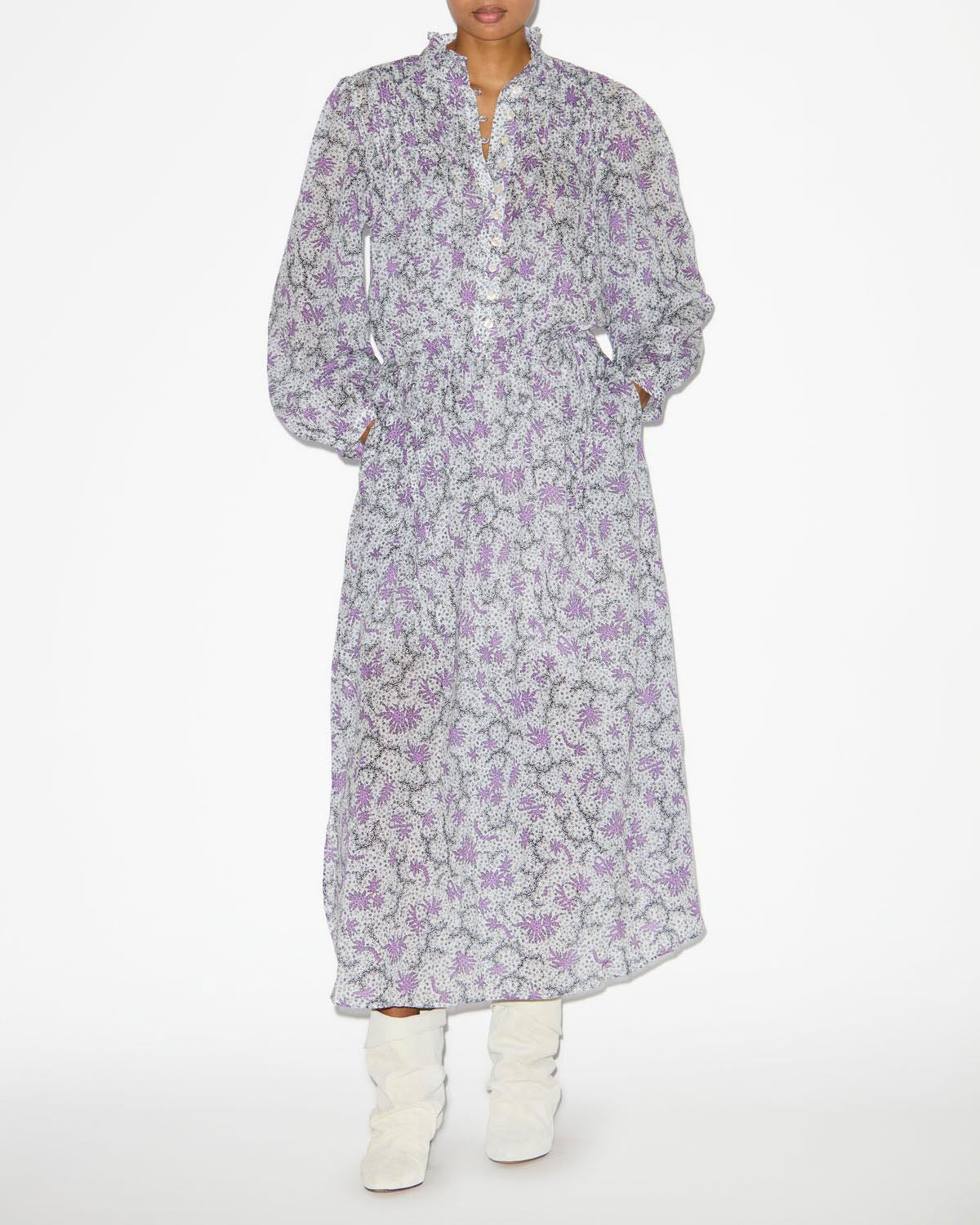 Vestido dalida Woman Ecru-lilac 4