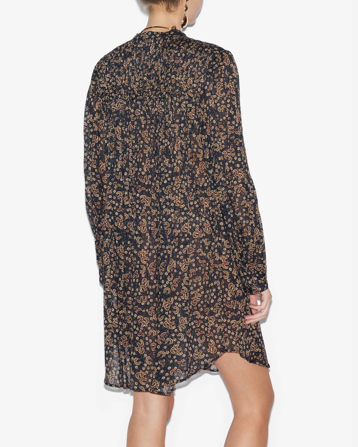 Danael プリント コットンボイル スモックドレス - Black-ochre - Woman - 4