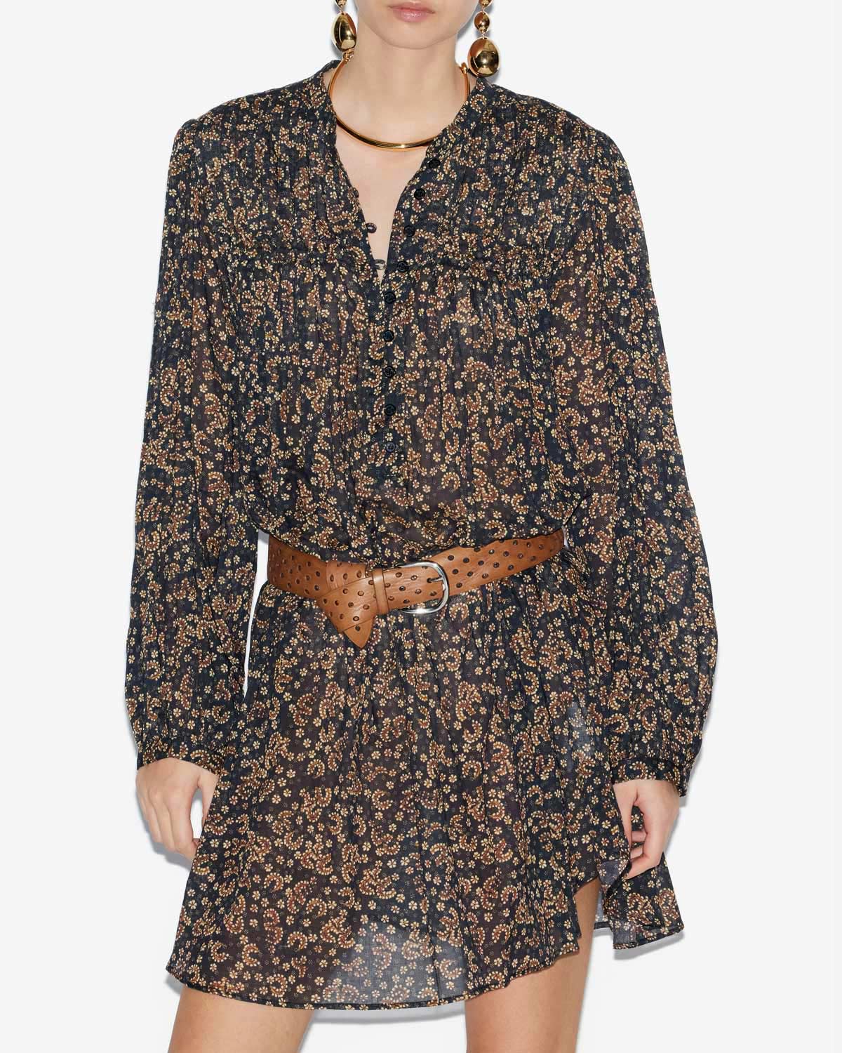 Danael プリント コットンボイル スモックドレス - Black-ochre - Woman - 3