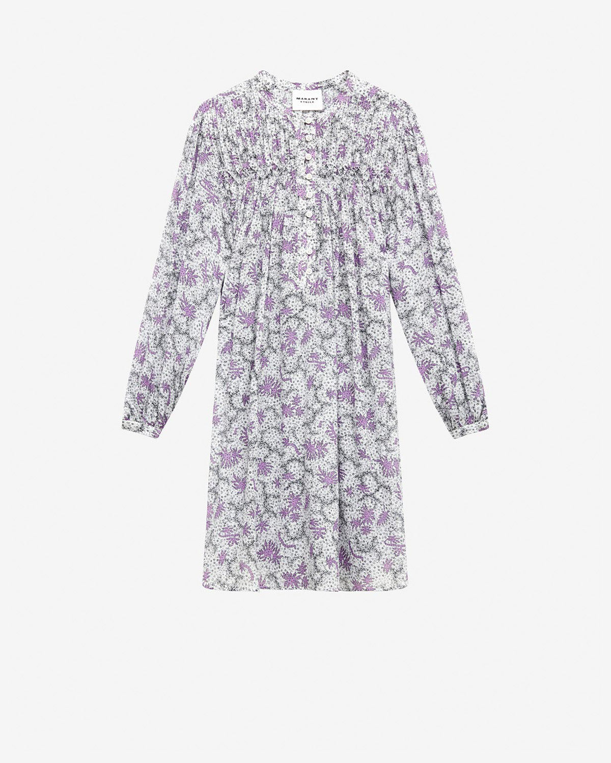 Danael プリント コットンボイル スモックドレス - Ecru-lilac - Woman - 5