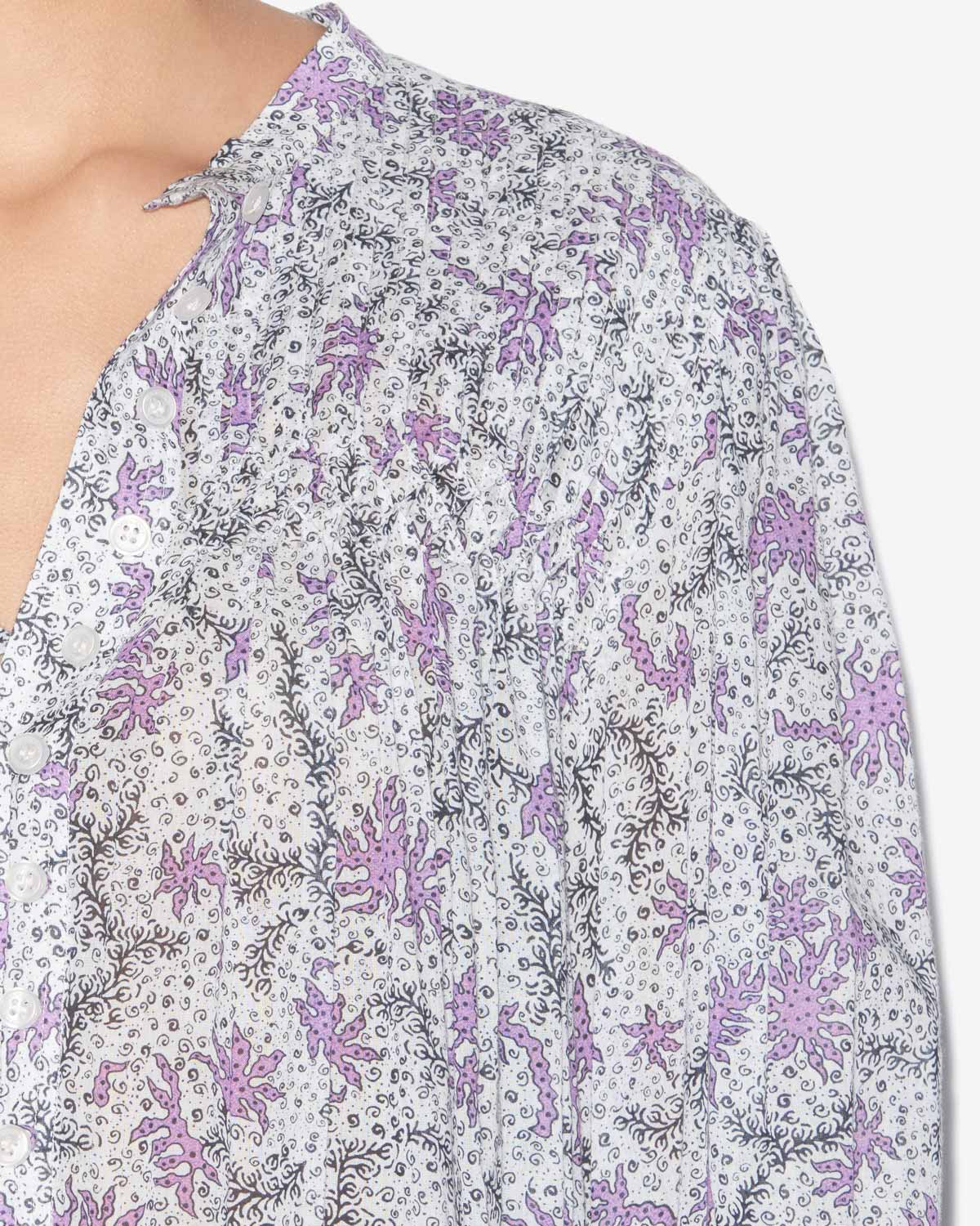 Danael プリント コットンボイル スモックドレス - Ecru-lilac - Woman - 2