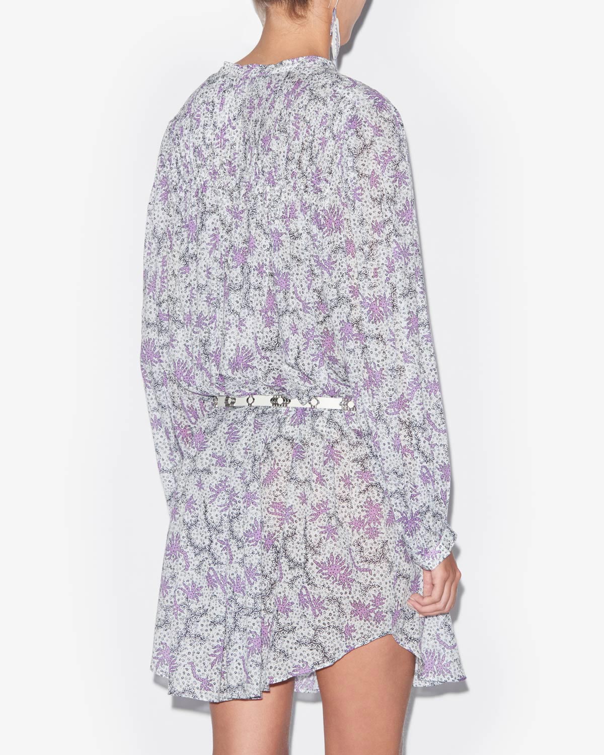 Danael プリント コットンボイル スモックドレス - Ecru-lilac - Woman - 4