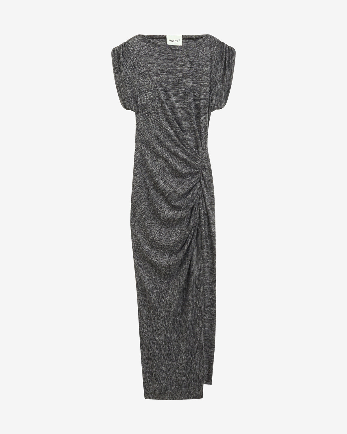 Isabella midi t-shirt dress in gathered jersey - Anthracite - Woman - 4