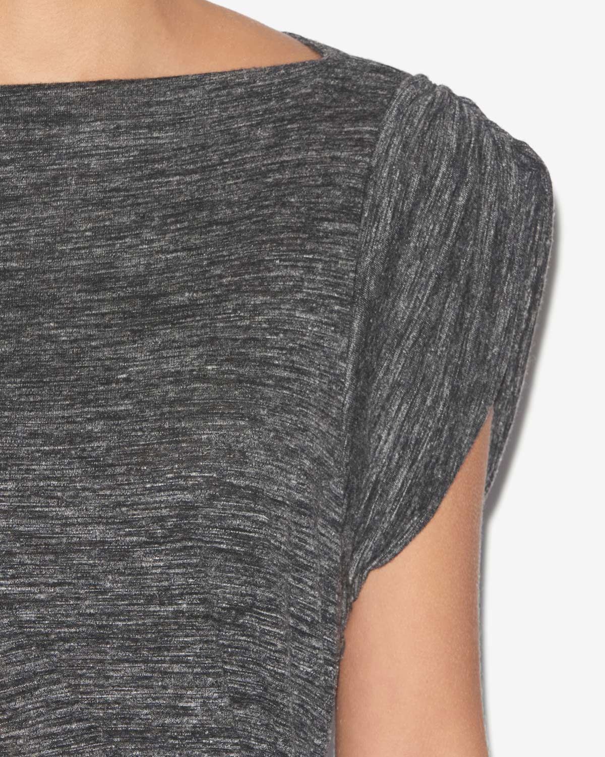 Isabella midi t-shirt dress in gathered jersey - Anthracite - Woman - 2