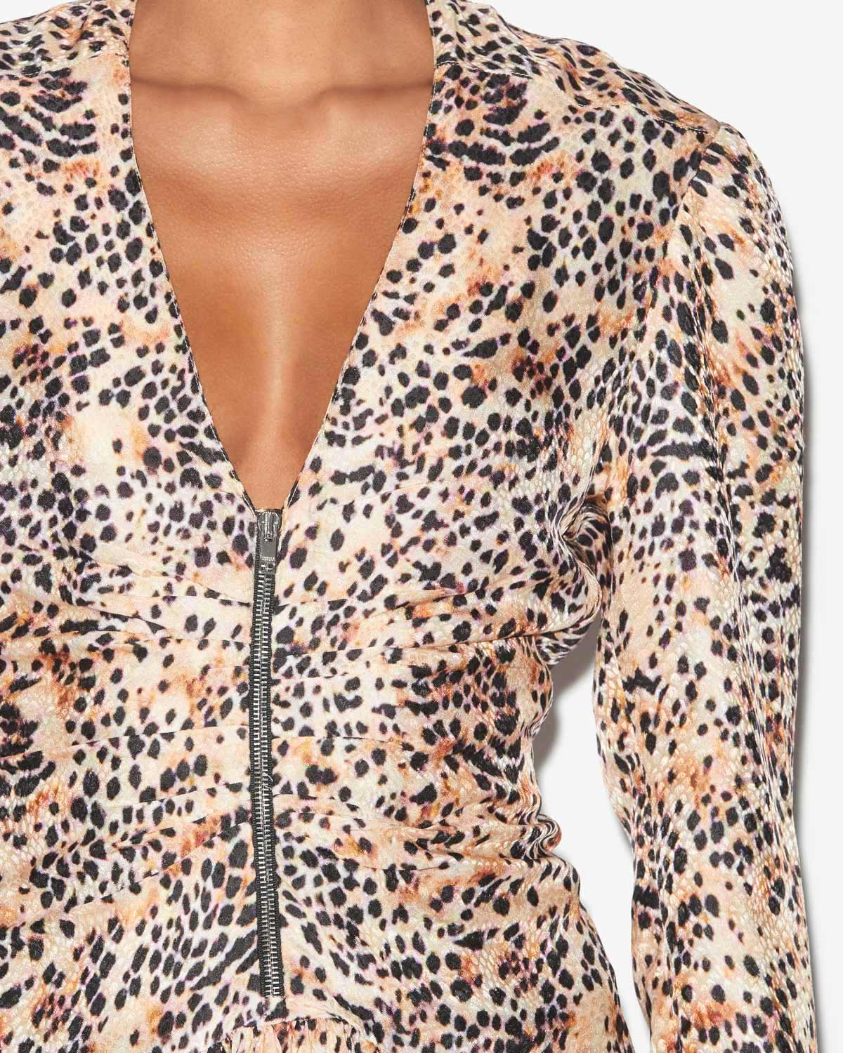 Vestido magaly midi fruncido en mezcla de seda - Natural - Woman - 2