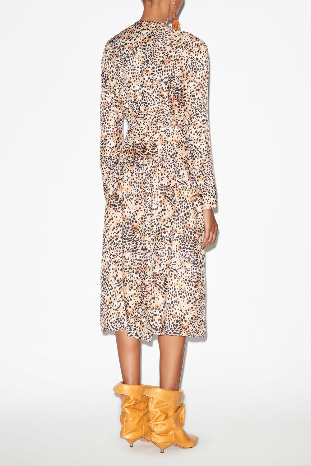 Abito magaly midi arricciato in misto seta - Naturale - Woman - 4