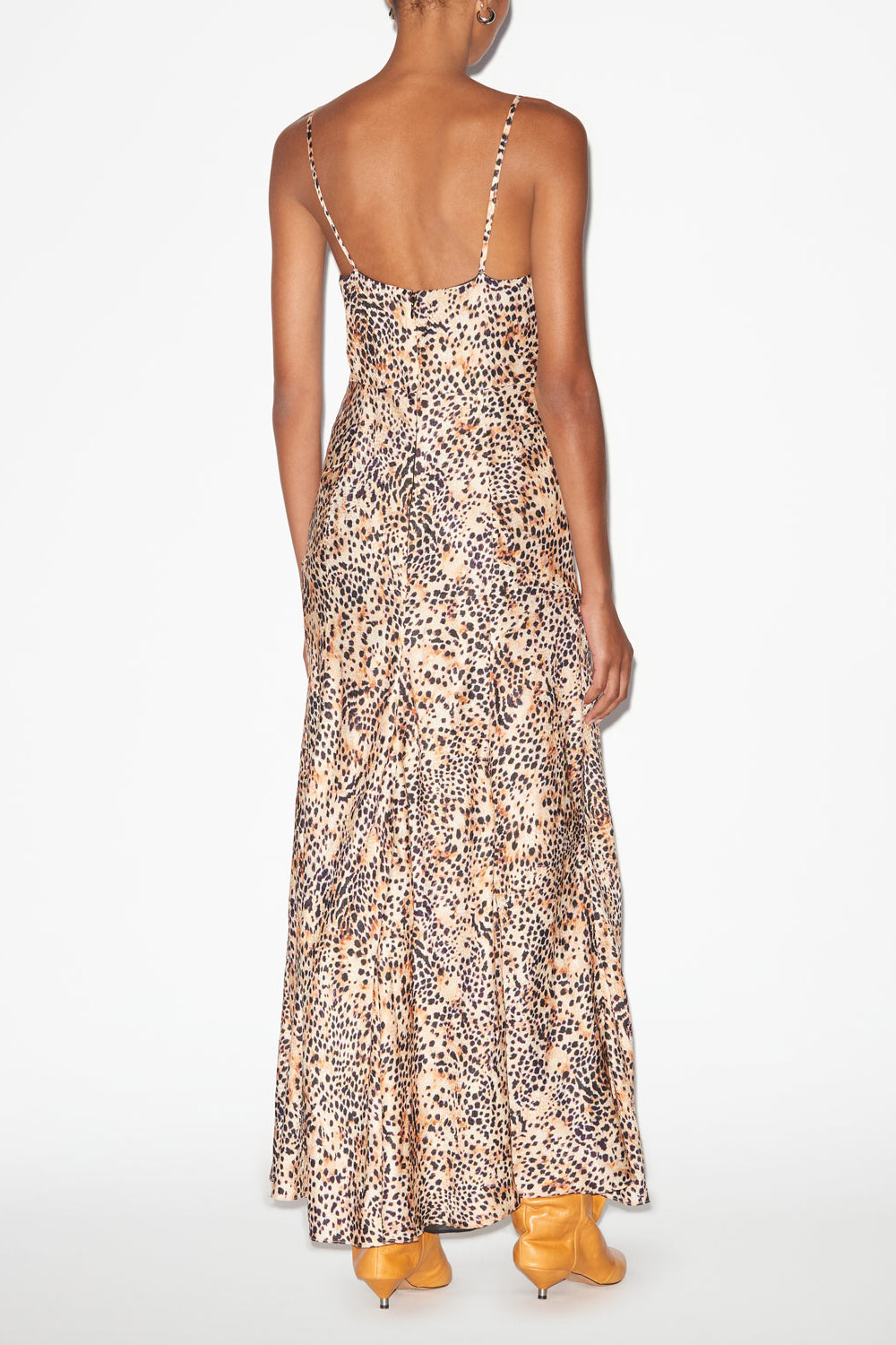 Abito manelia lungo con spalline sottili - Naturale - Woman - 4