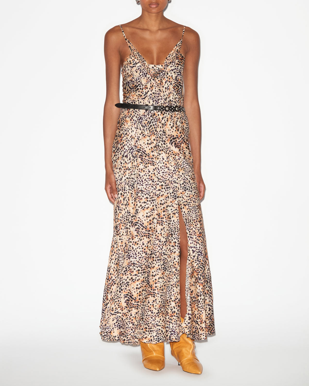 Abito manelia lungo con spalline sottili - Naturale - Woman - 1