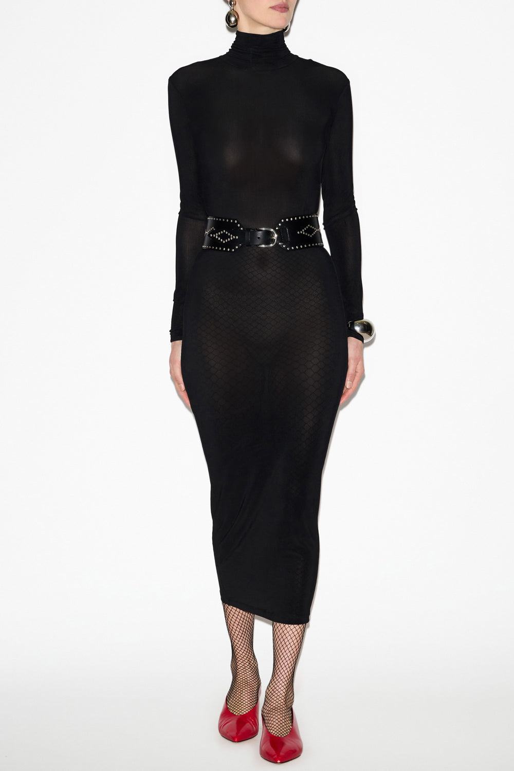 Abito vanessa in jersey tinta unita dolcevita - Nero - Woman - 2