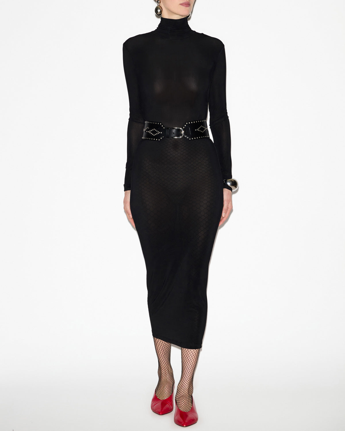 Abito vanessa in jersey tinta unita dolcevita - Nero - Woman - 1