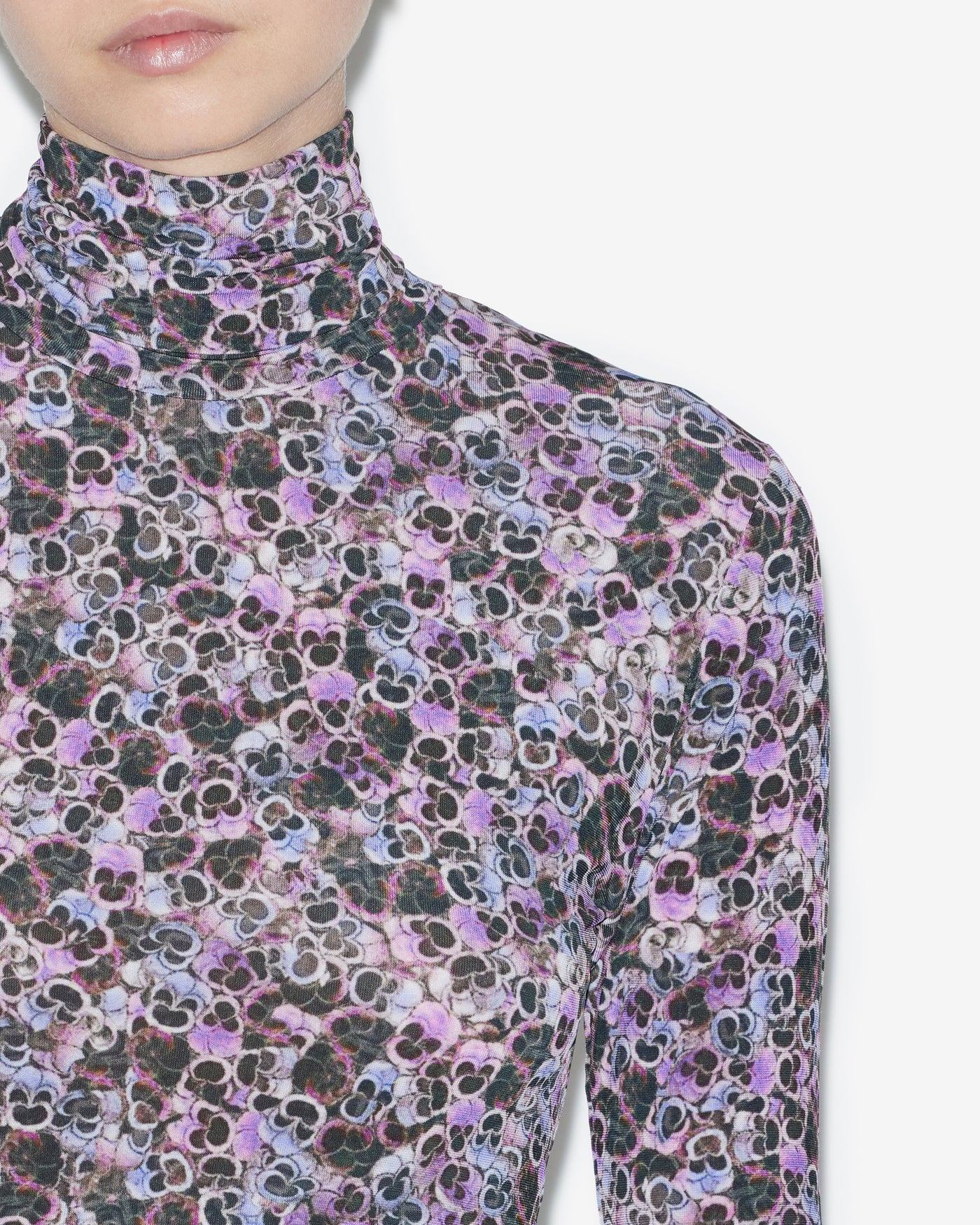 Abito vanessa in jersey stampato dolcevita - Viola - Woman - 2