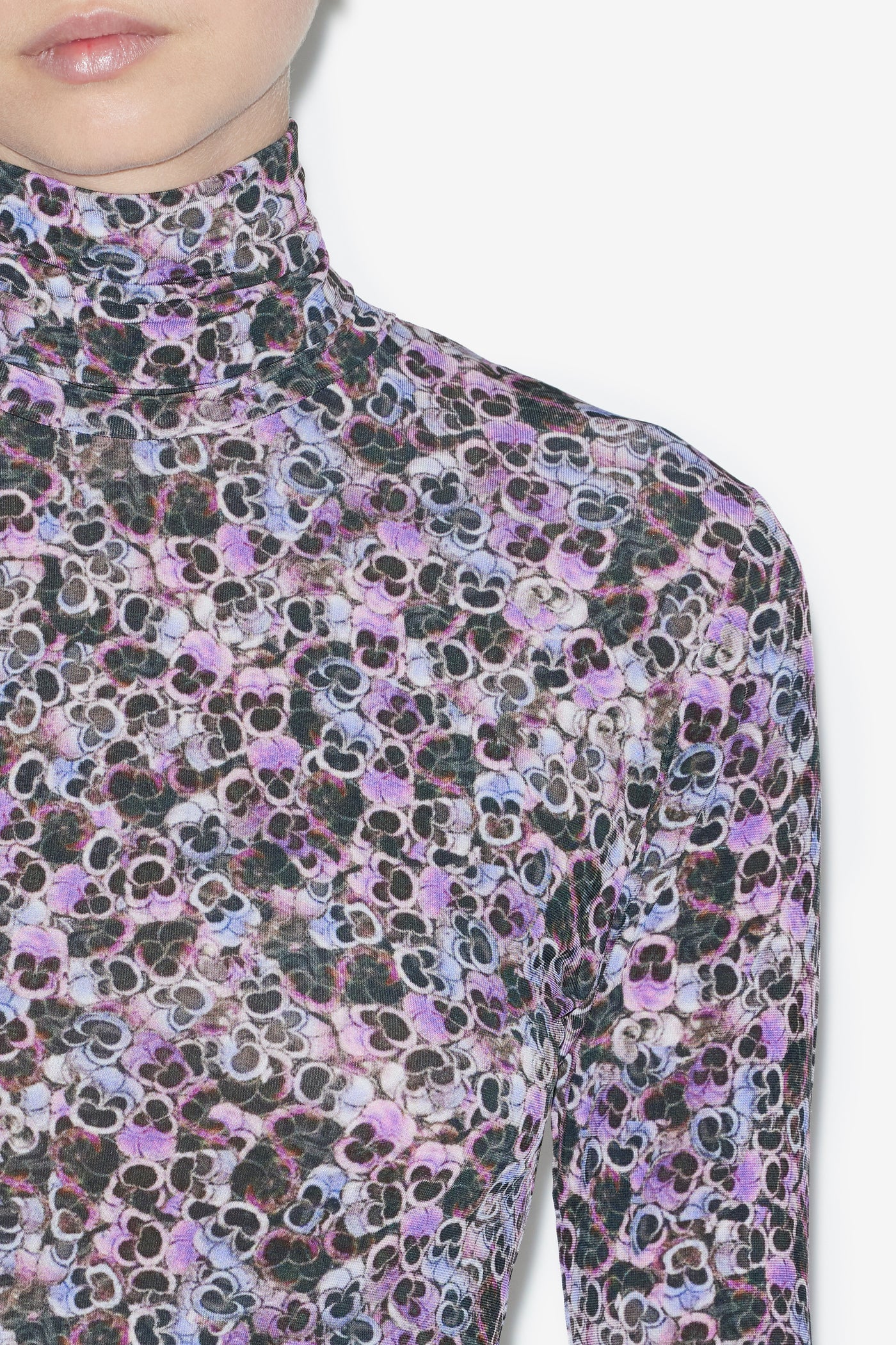 Abito vanessa in jersey stampato dolcevita - Viola - Woman - 3