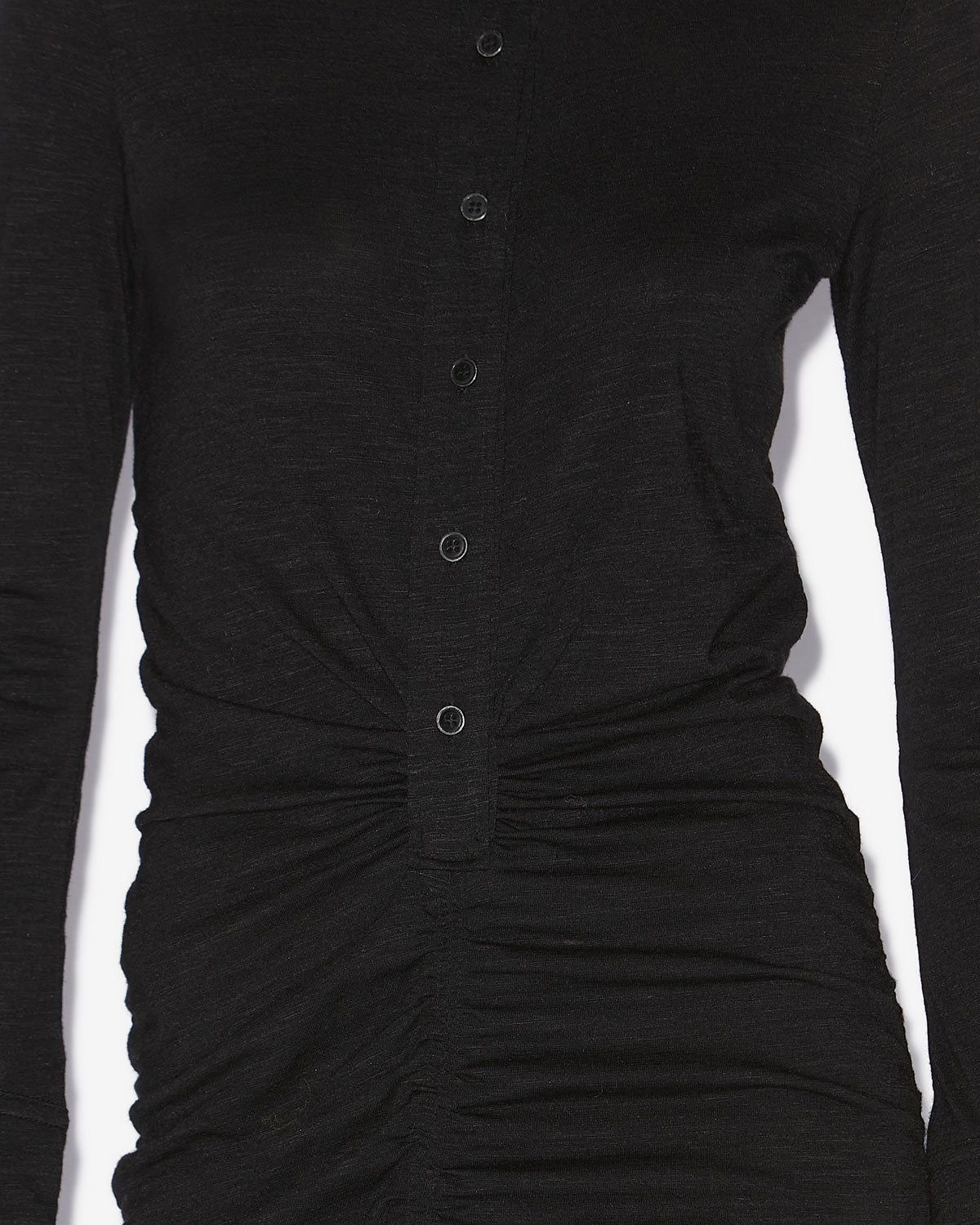 Abito ivalia a camicia in jersey arricciato - Nero - Woman - 2