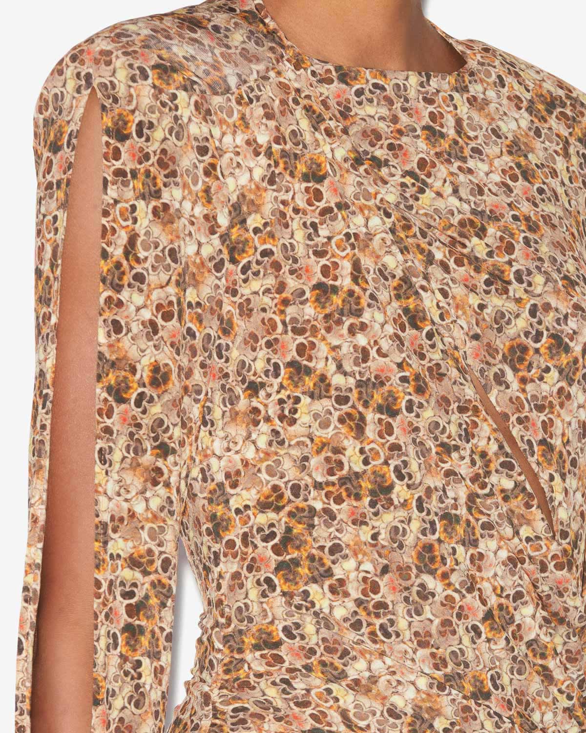 비니아(vinia) 저지 프린트 개더 주름 드레스 - Cinnamon - Woman - 2