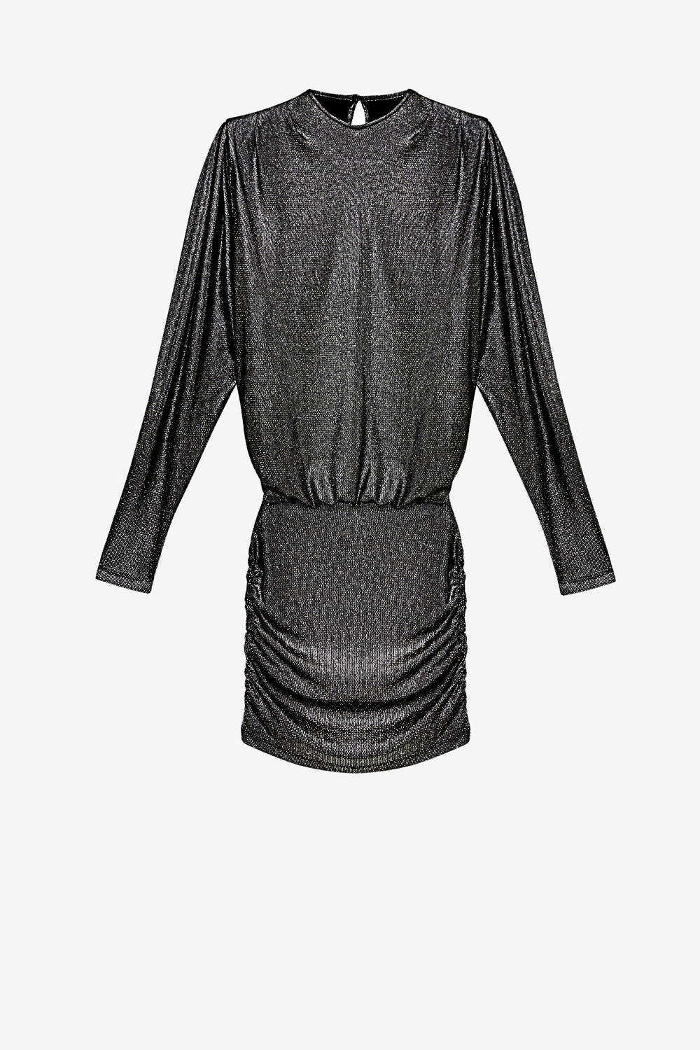 Robe britany drapée métallisée - Noir métallique - Woman - 1