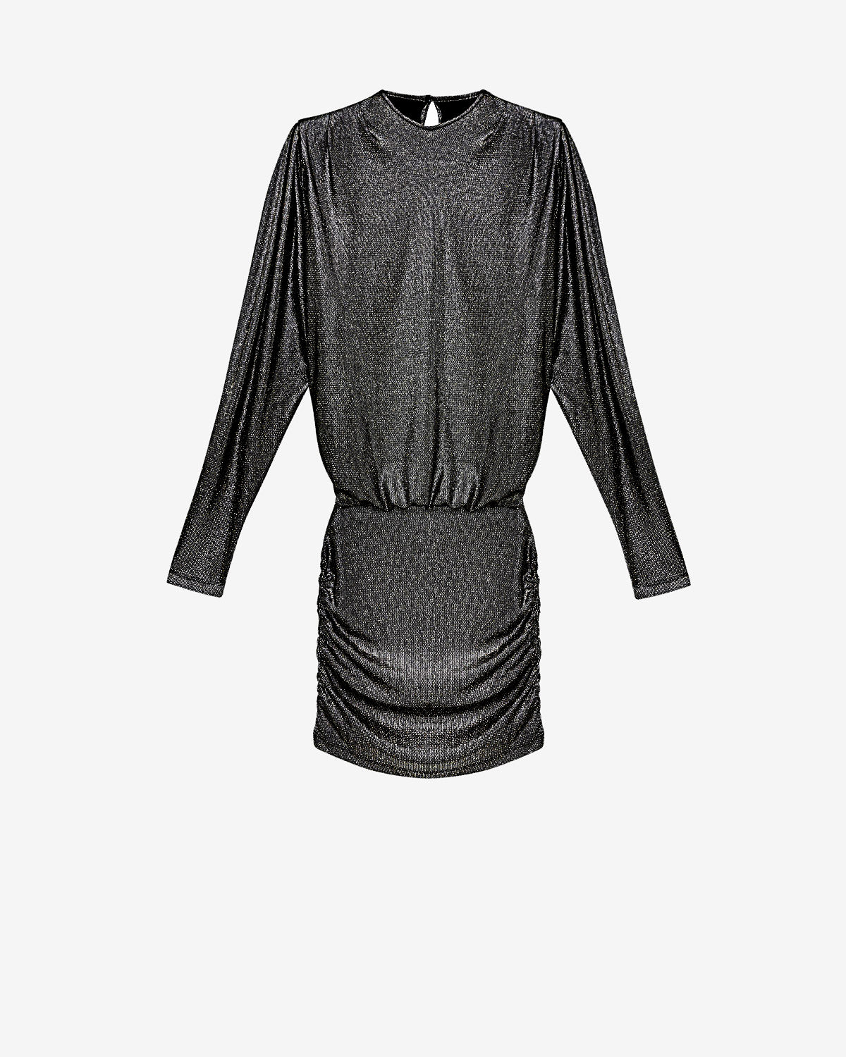 Britany metallic draped dress - Metallic black - Woman - 5