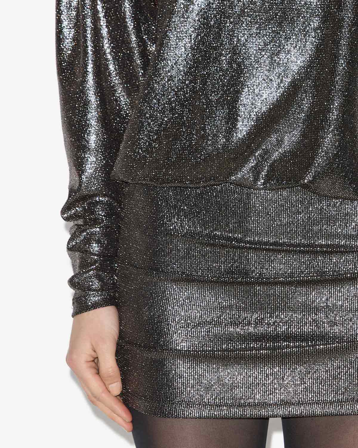 Britany metallic draped dress - Metallic black - Woman - 2
