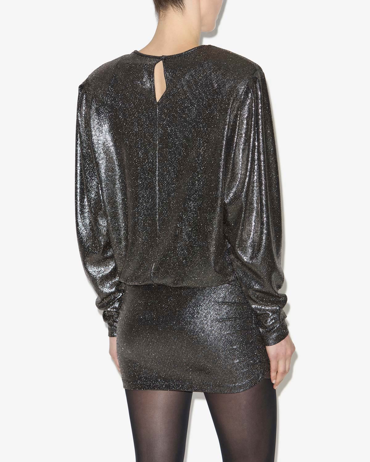 Britany metallic draped dress - Metallic black - Woman - 4