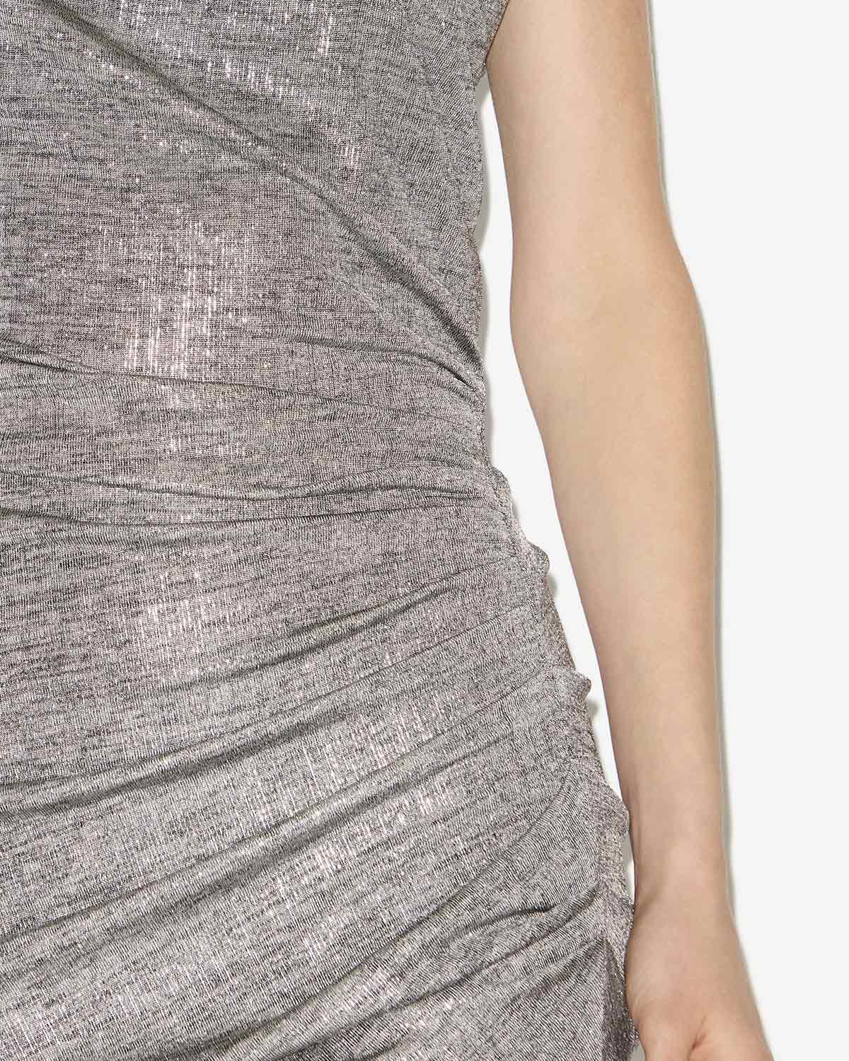 Robe courte nadilia en jersey métallisé - Gris-argenté - Woman - 2