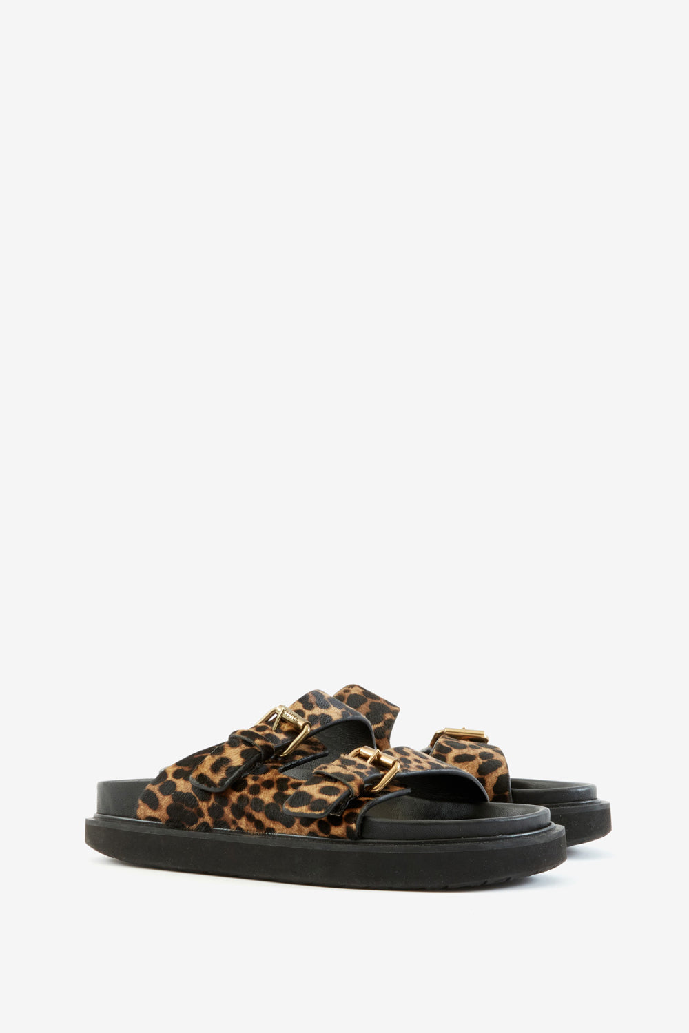 레냐(lennya) 가죽 프린트 플랫 샌들 - Leopard - Woman - 3