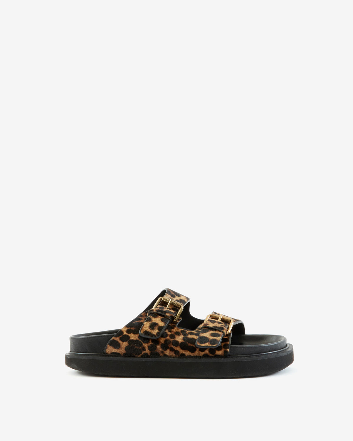 Sandalias planas de piel estampada lennya - Leopard - Woman - 1