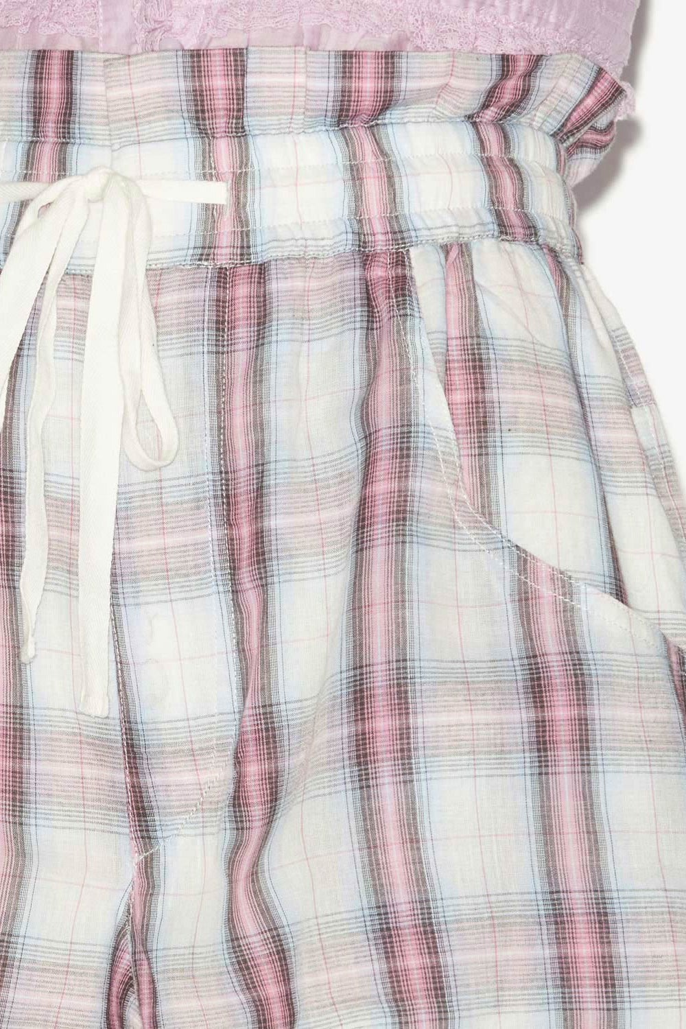 Short en voile de coton à carreaux beatia - Écru-rose - Woman - 3