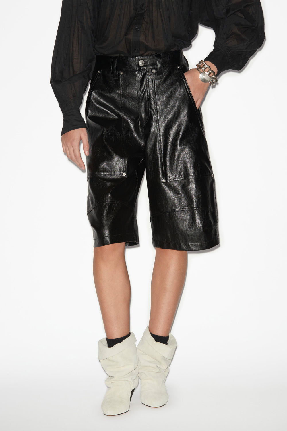 Short effet cuir azilia - Noir - Woman - 4