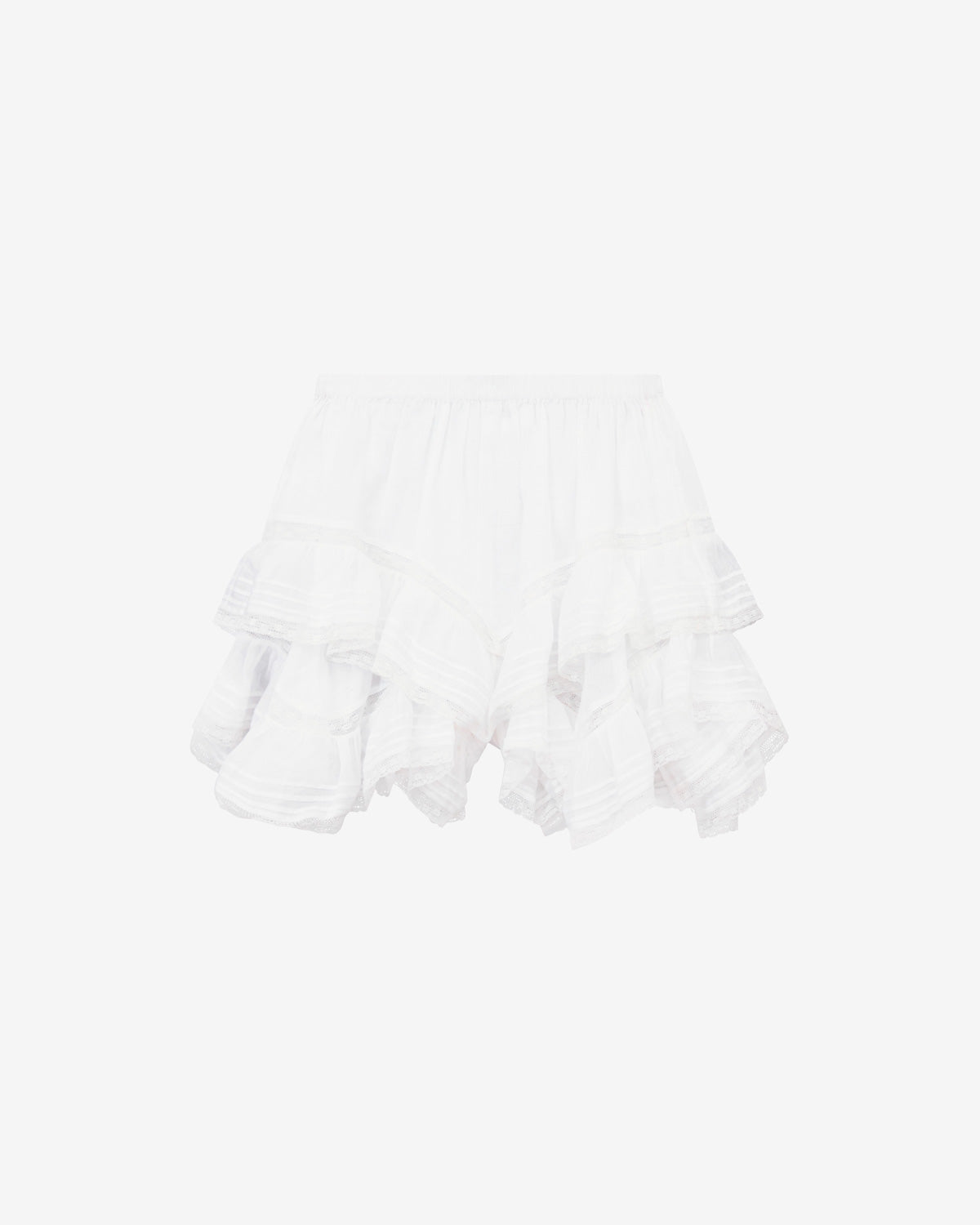 지젤(gisele) 플레인 코튼 보일 러플 쇼츠 - 하얀색 - Woman - 5