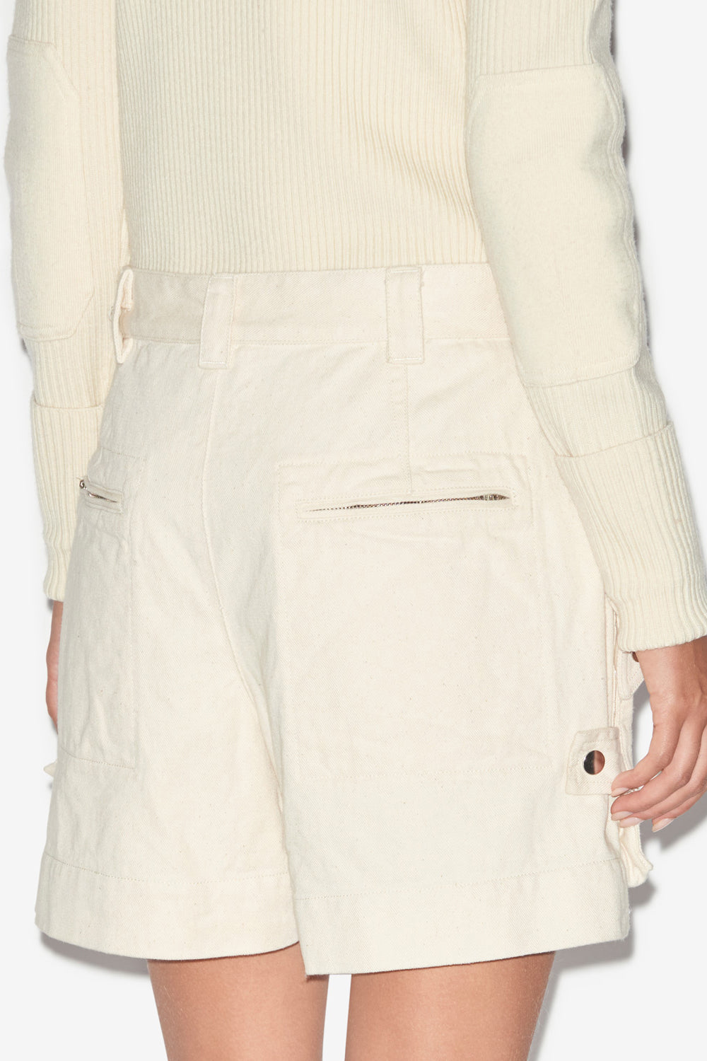 Short inspiration workwear en coton uni jemmy - Écru - Woman - 5