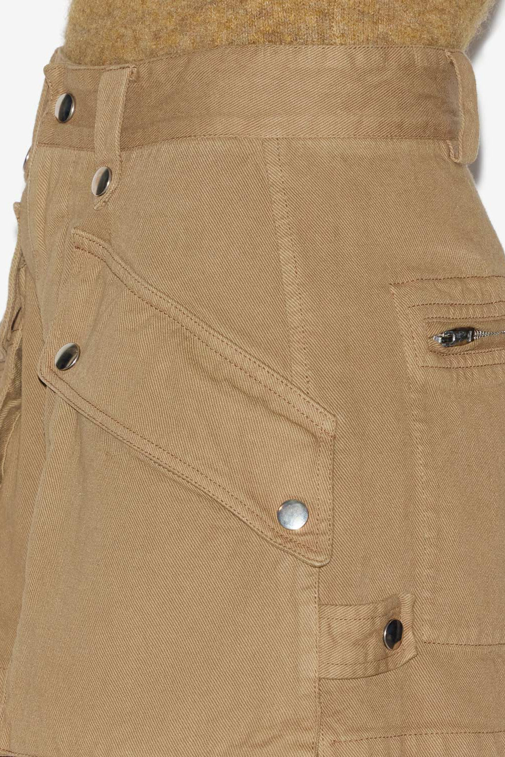 Short inspiration workwear en coton uni jemmy - Kaki - Woman - 3