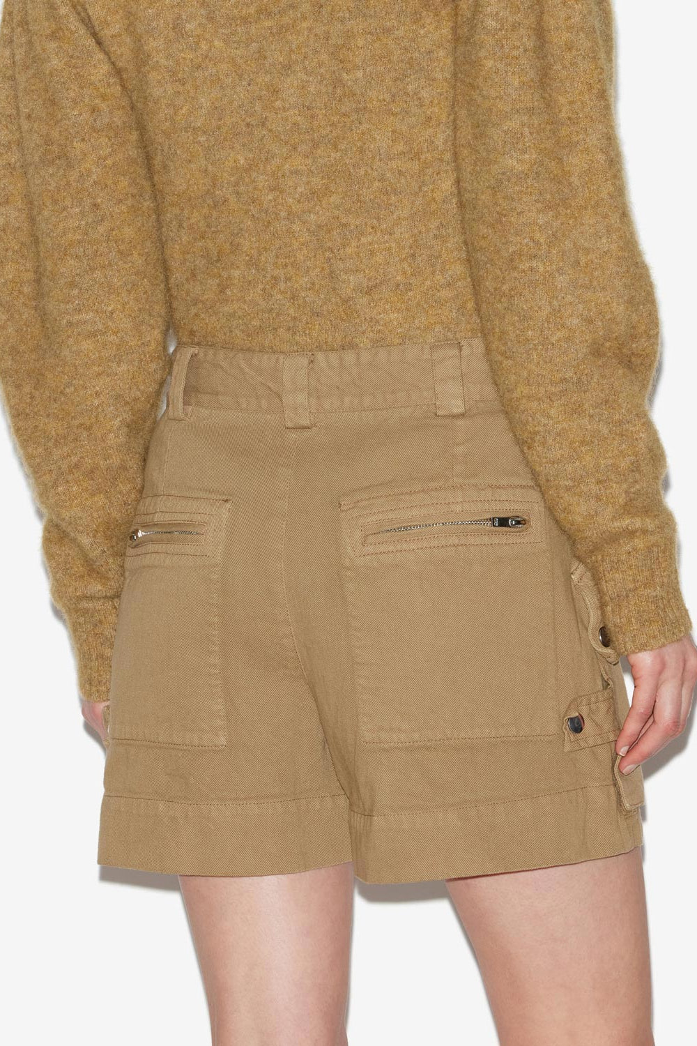 Short inspiration workwear en coton uni jemmy - Kaki - Woman - 5